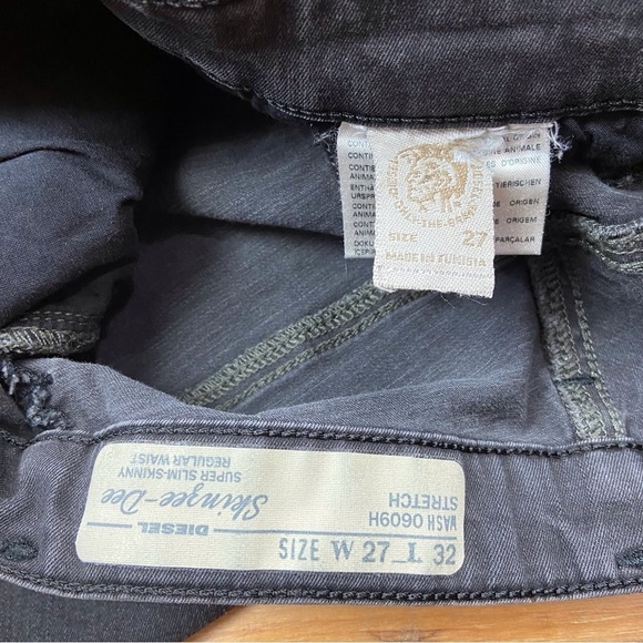 Diesel jeans Sknzee-Dee black mid rise jeans stretchy denim size 27 mid waisted - Picture 8 of 15